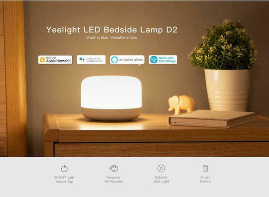 Yeelight Smart Διακοσμητικό Φωτιστικό Bedside Lamp D2 LED RGB 14x14x10εκ.