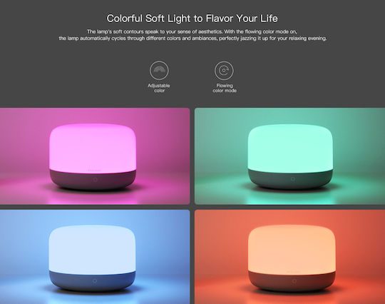 Yeelight Smart Διακοσμητικό Φωτιστικό Bedside Lamp D2 LED RGB 14x14x10εκ.