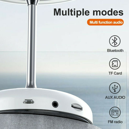 JY85 Metal Table Lamp LED with White Shade and Silver Base