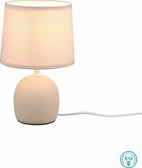 Trio Lighting Malu Ceramic Table Lamp for Socket E14 with Beige Shade and Base