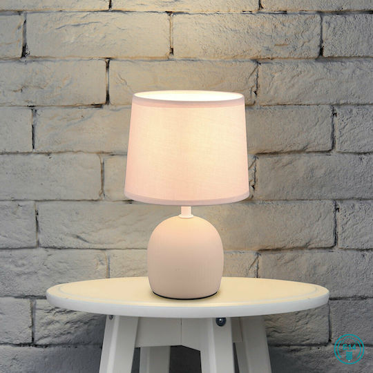 Trio Lighting Malu Ceramic Table Lamp for Socket E14 with Beige Shade and Base