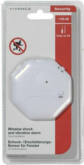 Vivanco WiFi Αισθητήρας Θραύσης Κρυστάλλων Security Shock and Break σε Λευκό Χρώμα