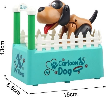 Hungry Puppy Children's Money Box Plastic Blue 15x8.5x13cm