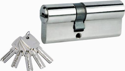 Domus Lock Cylinder Security ECON 65mm (30-35) with 5 Keys Silver
