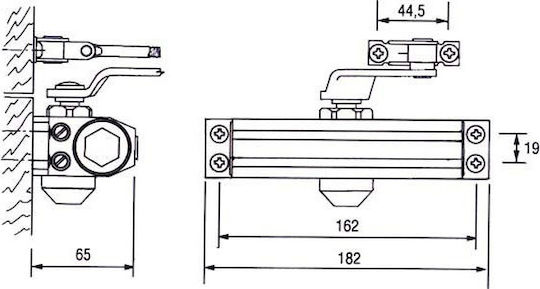 Cisa Door Return Mechanism for Doors up to 105cm and 68kg White