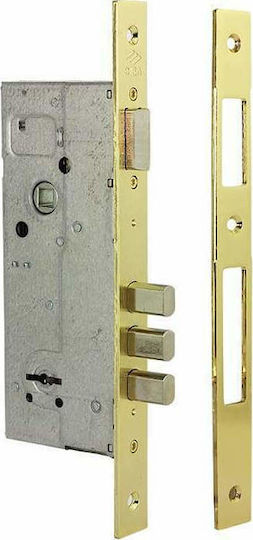 Cisa Recessed Lock Safe deposit box with Cylinder and Center 45mm Gold