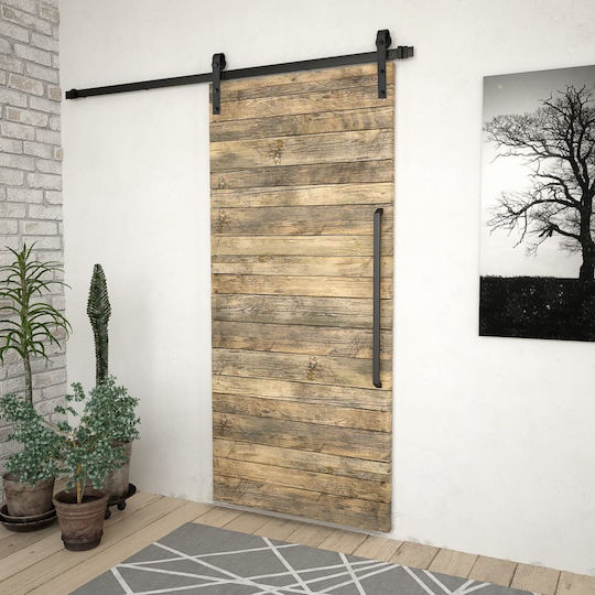 vidaXL Sliding Door Mechanism 200cm Black