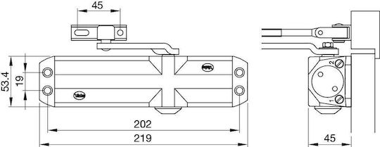 Yale Door Return Mechanism for Doors up to 110cm and 80kg Silver