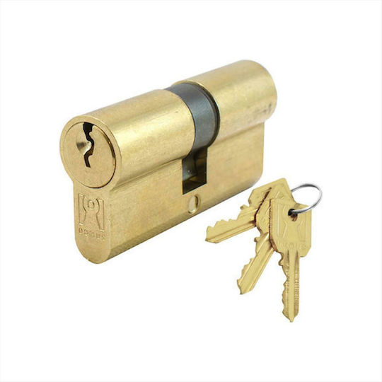 Domus Κύλινδρος Κλειδαριάς Ασφαλείας 60mm (27-33) με 3 Κλειδιά Χρυσός