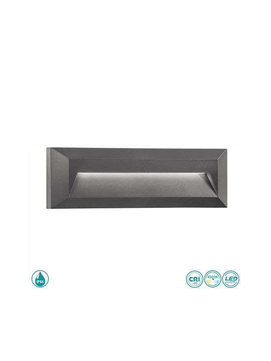 Sole Luce Waterproof Wall-Mounted Outdoor Ceiling Light IP54 with Integrated LED Gray