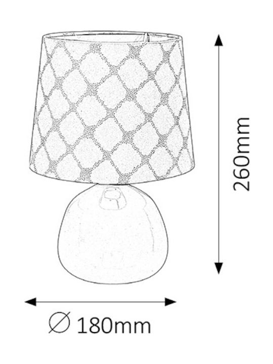 Rabalux Ellie Ceramic Table Lamp for Socket E14 with Beige Shade and Base