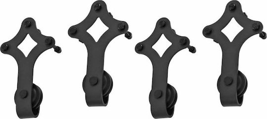 vidaXL vidaXL Sliding Door Mechanism for Middle Door 200cm Black