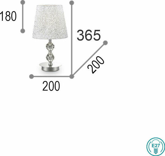 Ideal Lux Μεταλλικό Πορτατίφ για Ντουί E27 με Ασημί Καπέλο και Βάση