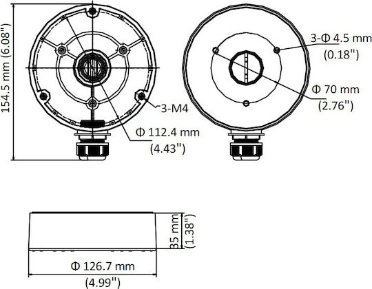 Hikvision Halterung für CCTV-Systemkameras Weiß White DS-1280ZJ-DM8