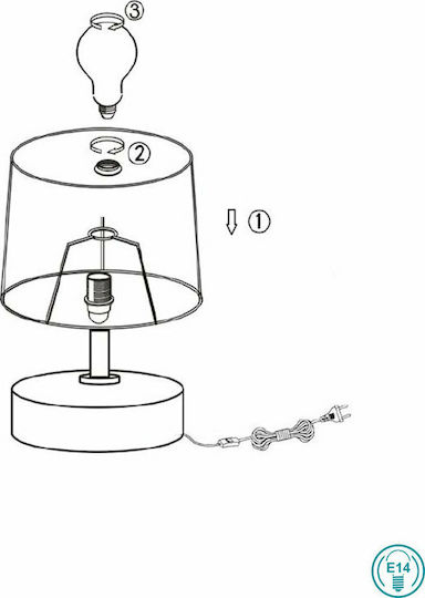 Trio Lighting Marie Керамична Настолна лампа за Цокъл E14 с Кафяв Абажур и Основа
