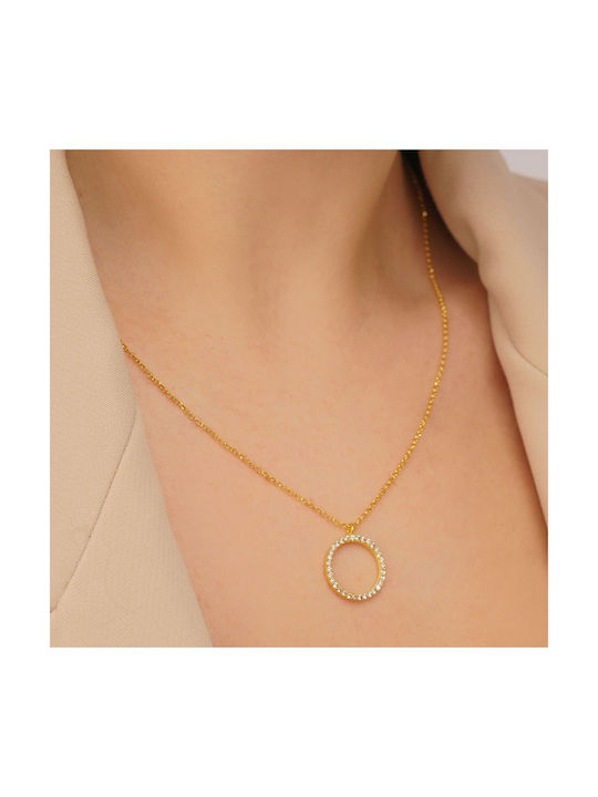 Excite-Fashion Elegant Essence Necklace from Gold Plated Silver with Zircon