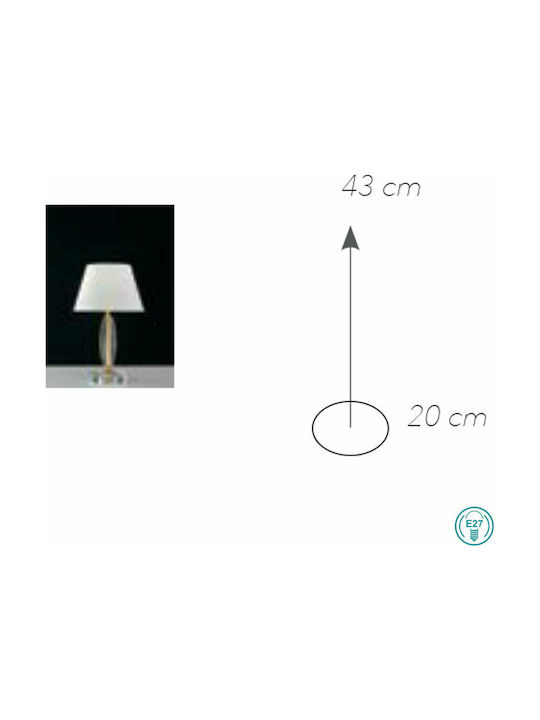 Fan Europe Epoque Crystal Table Lamp for Socket E27 with White Shade and Transparent Base