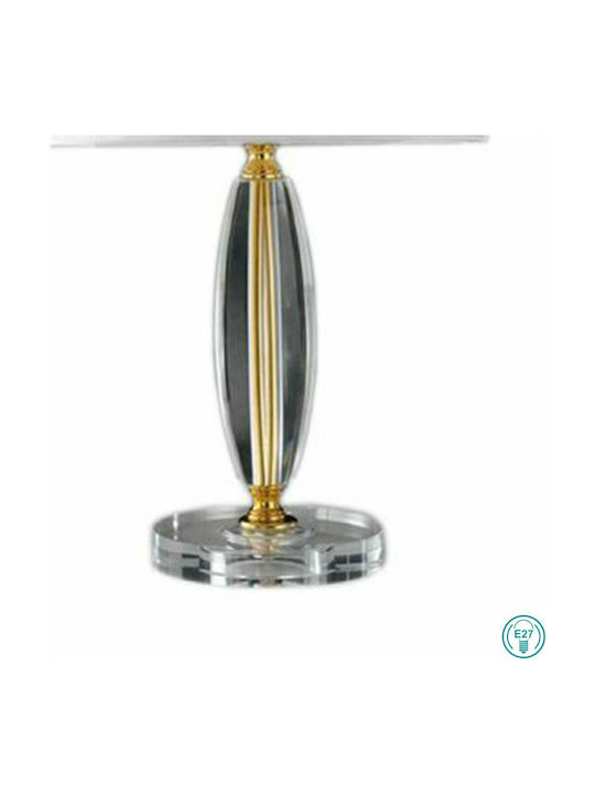Fan Europe Epoque Crystal Table Lamp for Socket E27 with White Shade and Transparent Base