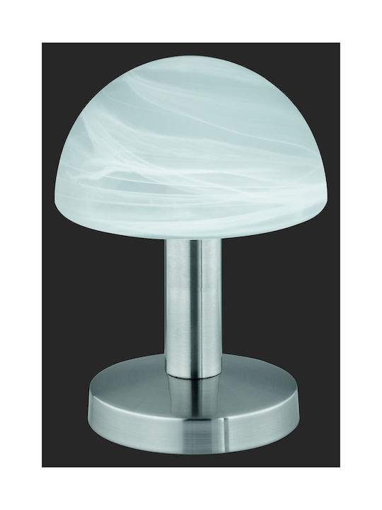Trio Lighting Fynn Metal Table Lamp for Socket E14 with White Shade and Silver Base