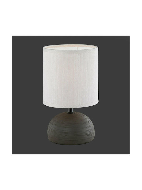 Trio Lighting Luci Κεραμικό Πορτατίφ για Ντουί E14 με Λευκό Καπέλο και Καφέ Βάση
