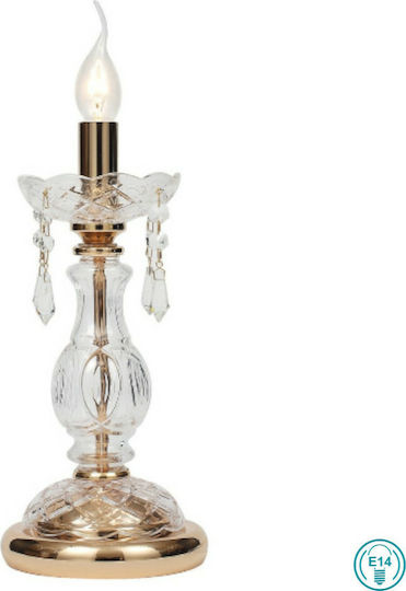 Fan Europe Monalisa Crystal Table Lamp for Socket E14 with Gold Base