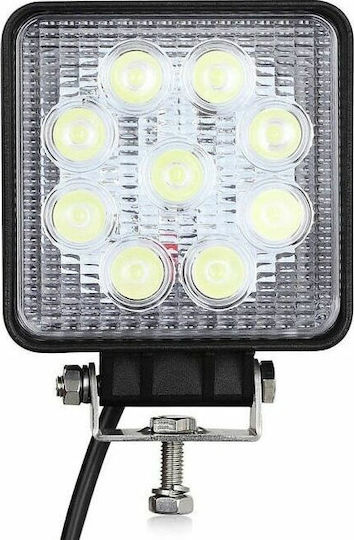 Squareς Waterproof Headlights Car LED Universal 9 - 32V 27W 11cm 1pcs