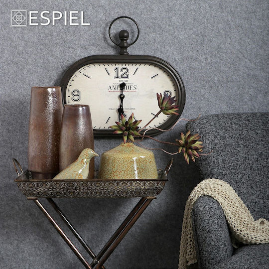 Espiel Стъклена Винтидж Настолна лампа за Цокъл E14 с Кафяв Абажур и Основа