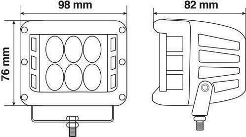 Lampa WL-24 Squareς Waterproof Headlights Car LED Universal 9 - 32V 36W 9.8cm 1pcs