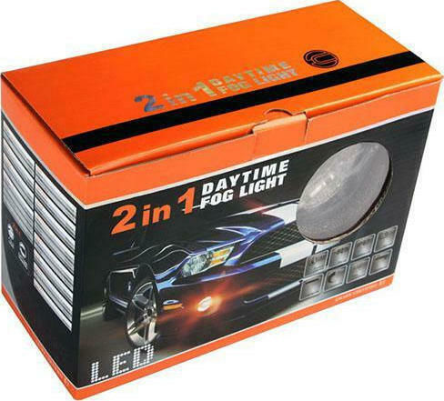 M-Tech DRL Στρογγυλοί Αδιάβροχοι Προβολείς Ομίχλης με Φωτισμό Ημέρας Αυτοκινήτου LED Universal 9 - 32V 9cm 2τμχ