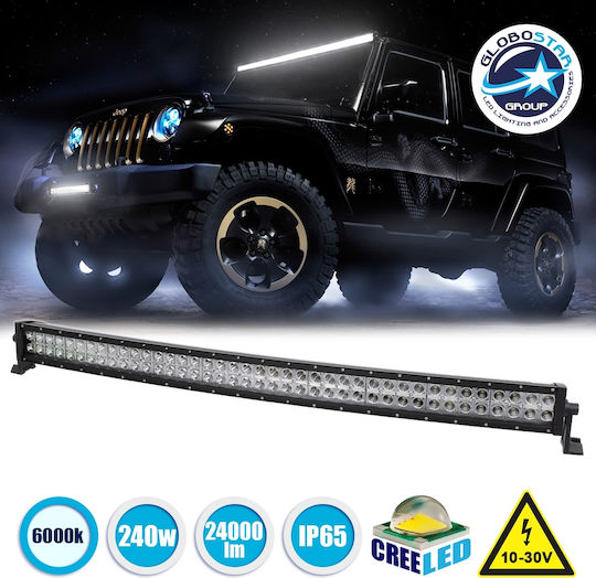 GloboStar Pro Series Waterproof Headlights Car in Bar Shape LED Universal 10 - 30V 240W with White Lighting 1pcs