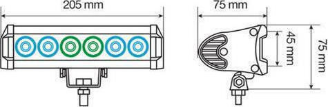 Lampa WL-5 Rezistent la apă Faruri Auto în formă de Bară LED BMW Serie 6 Ford Concentrare 10 - 30V 30W 20.5cm cu Alb Iluminare 1buc