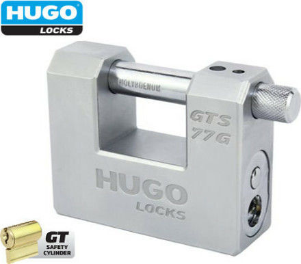 Hugo Locks GTS 77G Steel Padlock Monoblock with Key 77mm 1pcs