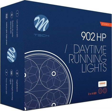 M-Tech Στρογγυλό Φώτα Ημέρας Αυτοκινήτου LED Universal 12 / 24V 1W 7cm 2τμχ