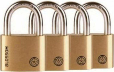 Blossom BC90 Steel Padlock Brass with Key 30mm 4pcs