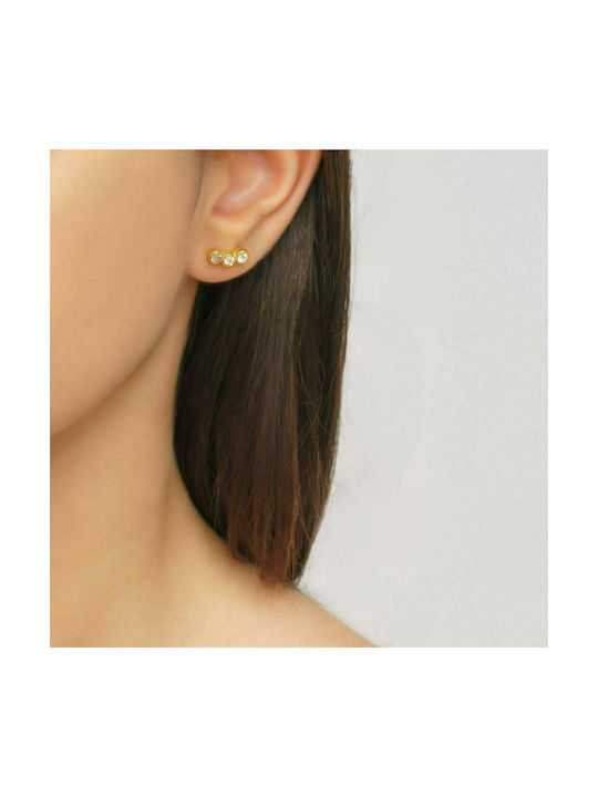 Excite-Fashion Earrings made of Silver Gold Plated with Stones