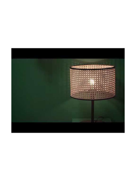 Faro Barcelona Mambo Metal Vintage Table Lamp for Socket E27 LED with Brown Shade and Black Base