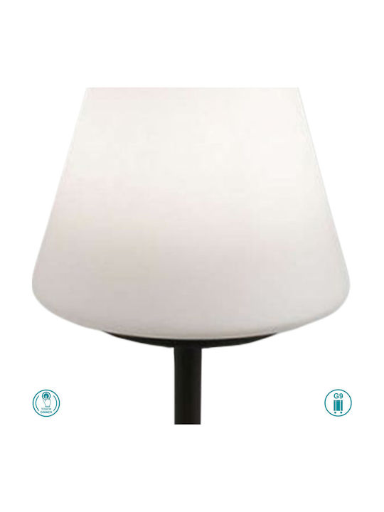 Fabas Luce Lucy Metal Table Lamp for Socket G9 with White Shade and Black Base