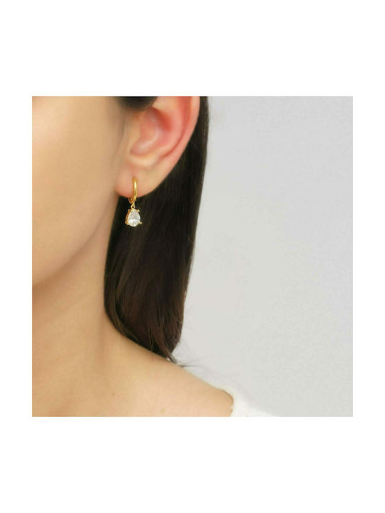 Excite-Fashion Earrings Hoops made of Silver Gold Plated with Stones