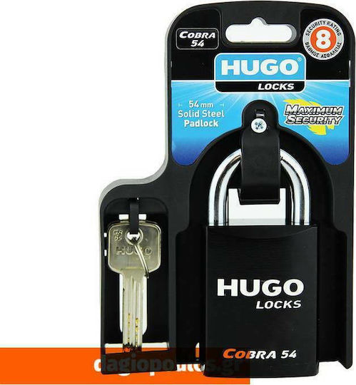 Hugo Locks Cobra 54 Stahl Vorhängeschloss Messing mit Schlüssel 54mm Black 1Stück