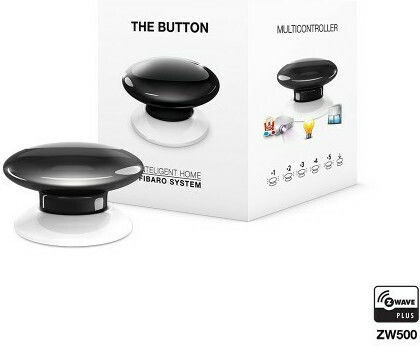 Fibaro Button Μπουτόν Συστημάτων Συναγερμού Μαύρο