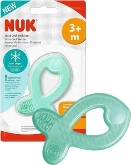 Nuk Fish Teething Ring with Gel made of Silicone for 3 m+ Green