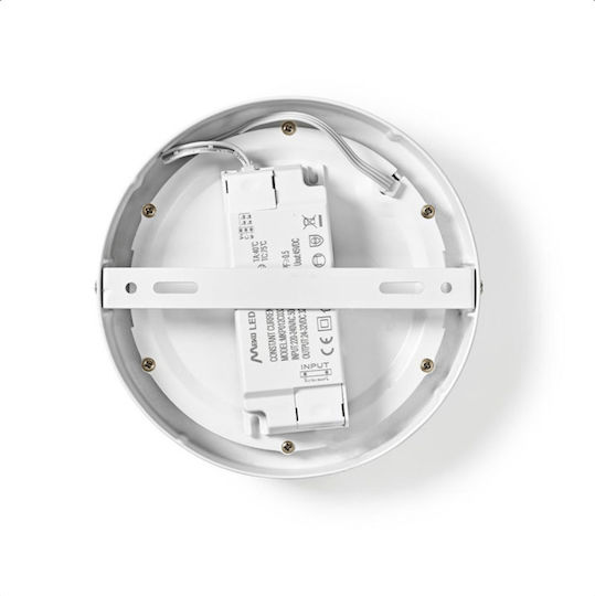 Nedis Rund Draußen LED Panel 12W mit Natürliches Weiß Licht 4000K