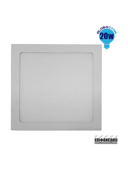 GloboStar Platz Draußen LED Panel 20W mit Kaltweiß Licht 6000K