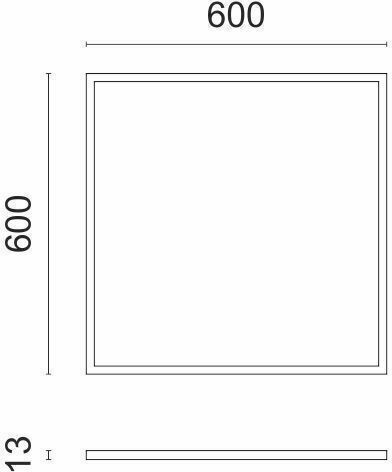 Spot Light Τετράγωνο Χωνευτό LED Panel 40W με Θερμό Λευκό Φως 3000K 60x60εκ.