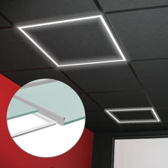 Spot Light Τετράγωνο Χωνευτό LED Panel 40W με Θερμό Λευκό Φως 3000K 60x60εκ.