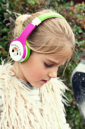 GoGEN MAXISLECHYG Wired On Ear Headphones Green / Pink