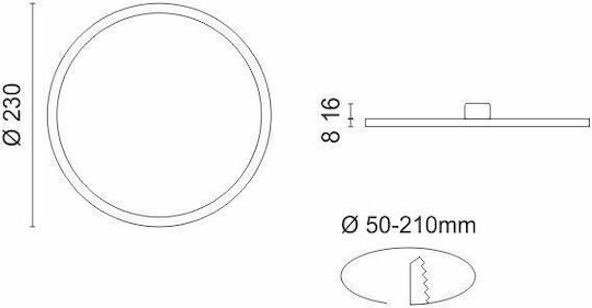 Spot Light Στρογγυλό Χωνευτό LED Panel 20W με Ψυχρό Λευκό Φως 6000K 23εκ.