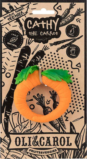 Oli&Carol Cathy the Carrot Μασητικός Κρίκος Οδοντοφυΐας από Καουτσούκ για 3 m+