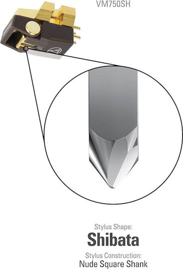 Audio Technica Κεφαλή Πικάπ VM750SH Κινητού Μαγνήτη σε Χρυσό Χρώμα