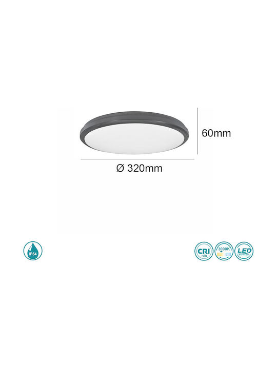 SoleLuce Outdoor Ceiling Flush Mount in Gray Color 2061001259